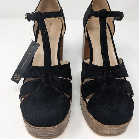 NWT House of Harlow • “Tizzy” Platform Mary Jane Black Suede Sandals - Picture 3 of 10